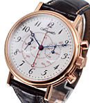 Classique Chronograph 39mm in Rose Gold on Brown Crocodile Leather Strap with Enamel Dial