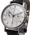 Classique Chronograph 5247 in White Gold on Black Crocodile Leather Strap with Silver Dial