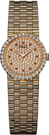 Dancer Traditional Smal in Rose Gold with Diamond Bezel  on Rose Gold Bracelet with Pave Diamond Dial