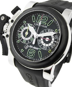 BrawnGP Chronofighter Oversize 47mm in Steel with Black PVD Bezel on Black Rubber Strap with Black Dial