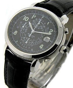 Millenary Chronograph in Steel on Black Crocodile Leather Strap with Black Dial