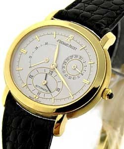 MILLENARY 2-Time Zone Power Reserve in Yellow Gold  on Black Alligator Leather Strap with Silver Dial 