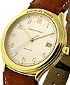 Classic Round in Yellow Gold on Brown Leather Strap with Silver Dial