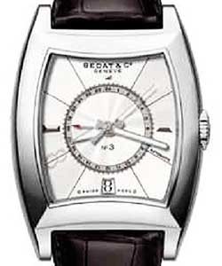 Bedat No. 3 in White Gold on Black Leather Strap with White Dial