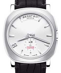 Bedat No. 8 in Stainless Steel - Limited Edition on Black Leather Strap with Silver Dial