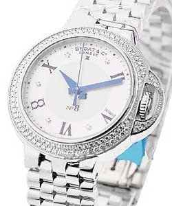 Bedat No. 8 in Steel with Diamond Bezel on Steel Bracelet with Mother of Pearl Dial