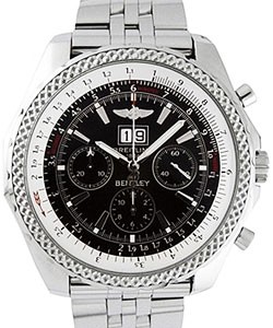 Bentley in Steel on Steel Bracelet with Black Dial