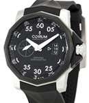 Admiral's Cup Competition 48 in Titanium On Black Rubber Strap with Black Dial