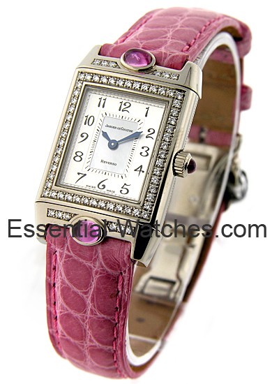 Jaeger - LeCoultre Reverso Cabochon in White Gold with Diamonds Bezel