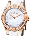 Romvlvs Lady's 31mm in Rose Gold with Diamond Bezel on White Crocodile Leather Strap with Mother of Pearl Diamond Dial