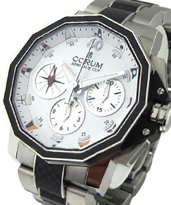 Admiral's Cup Challenge Split Second in Steel On Rubber and Steel Bracelet with White Dial
