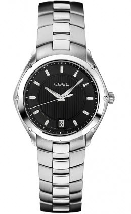 Classic Sport Lady Steel on Bracelet with Black Dial with Index Markers