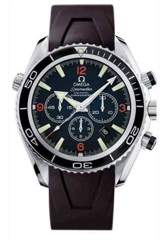 Seamaster Planet Ocean Chronograph in Steel on Black Rubber with Black Dial