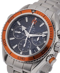 Seamaster Planet Ocean Chronograph in Steel with Orange Bezel on Steel Bracelet with Black Dial