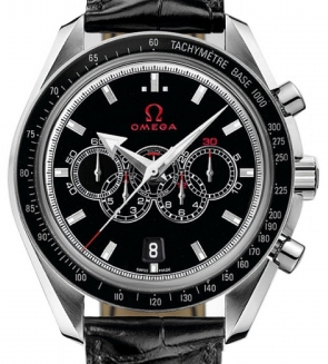 Specialties Olympic Collection London 2012 in Steel  On Black Crocodile Leather Strap with Black Dial