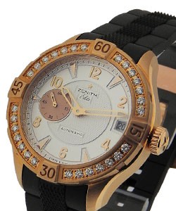 Defy Classic HMS Ladies in Rose Gold with Diamond Bezel Rose Gold on Strap with White Guilloche Dial
