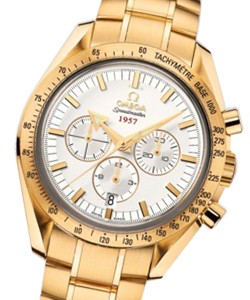 Speedmaster Broad Arrow in Yellow Gold  on Yellow Gold Bracelet with Silver Dial