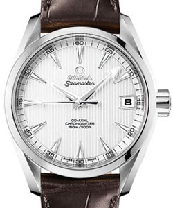 Seamaster Aqua Terra Mid Size Chronometerin Steel on Brown Alligator Leather Strap with Silver Dial