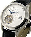 PanoRamaDatum Tourbillon in Platinum on Black Leather Strap with Silver Dial
