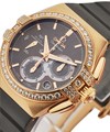 Constellation Double Eagle with Diamonds Rose Gold - Diamond Bezel on Strap with Brown Dial