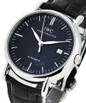 Portofino 39mm Automatic in Steel on Strap with Black Dial