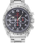 Speedmaster Mens Chronograph Automatic in Steel on Steel Bracelet with Black Dial