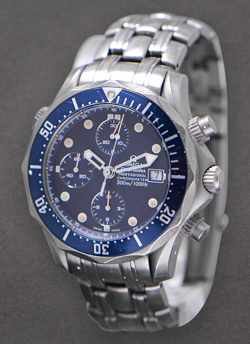 Omega Seamaster Professional Chrono James Bond 41mm in Titanium on Titanium Bracelet with Blue Dial