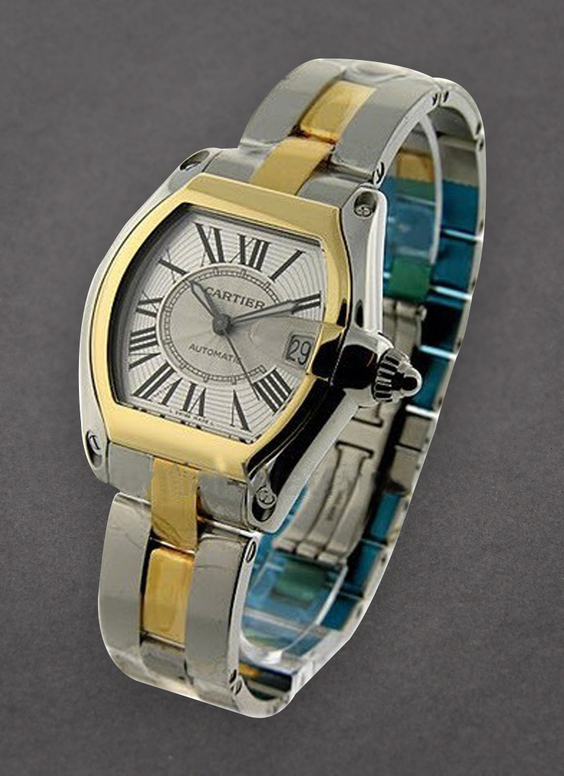 Cartier Roadster 2 Tone in Steel with Yellow Gold Bezel