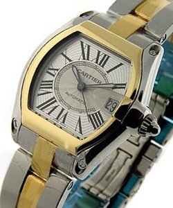 Roadster 2 Tone in Steel with Yellow Gold Bezel on Steel and Yellow Gold Bracelet with Silver Dial