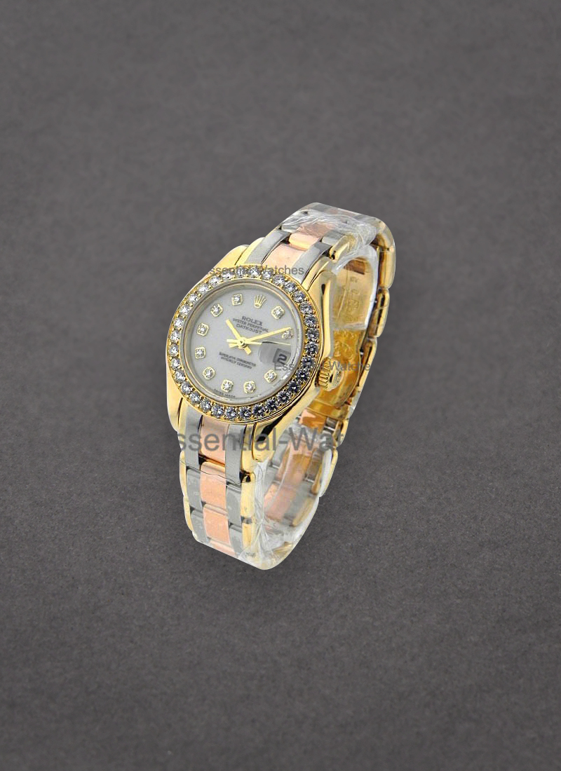 Pre-Owned Rolex Lady's Masterpiece Tridor with Yellow Gold 32 Diamond Bezel