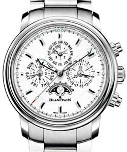 Leman Flyback Chronograph Men''s in Steel Steel on Bracelet with White Military Dial