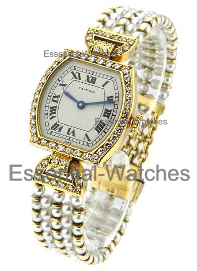 Cartier Tortue Special Edition with Pearl Bracelet