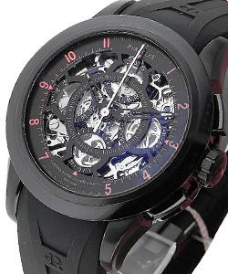 Split Second Chronograph Rattrapante in DLC Black Steel on Black Rubber Strap with Black Dial