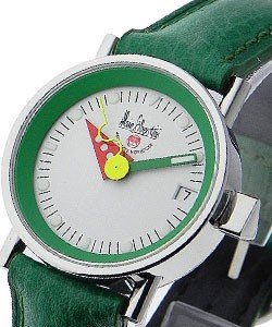 Klub Small Size 33mm Ladies Automatic in Steel On Green Leather Strap White Dial