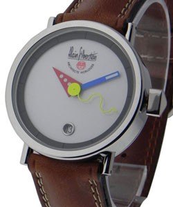 Klub Medio - Mens 38mm automatic in Steel On Brown Leather Strap with Silver Dial