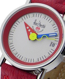 Klub Small Size 33mm Automatic Ladies Inner Red - Steel On Red Leather Strap with White Dial