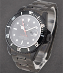 Submariner Date 40mm in Black DLC Steel Ceramic Bezel on Oyster Bracelet with Black Dial - Red Accent