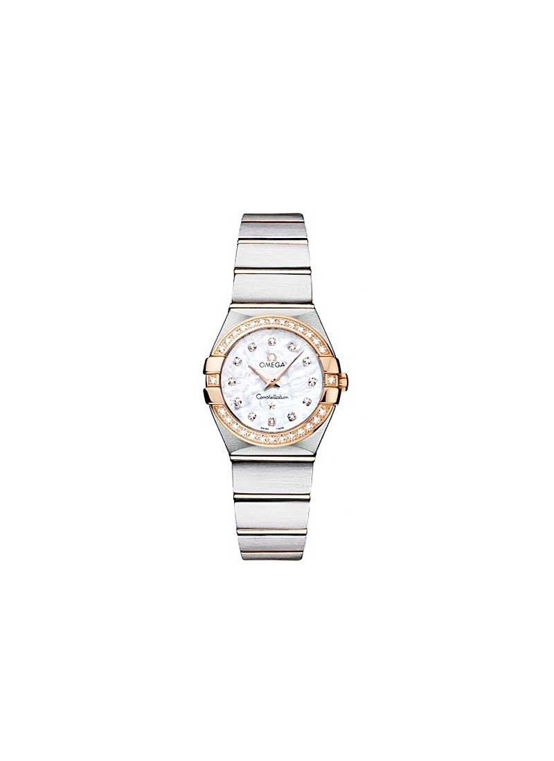 Omega Constellation 24mm in Steel and Rose Gold with Diamonds Bezel