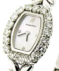 Torneau Shape with Diamond Bezel on White Gold with Incredible Bracelet with MOP Dial