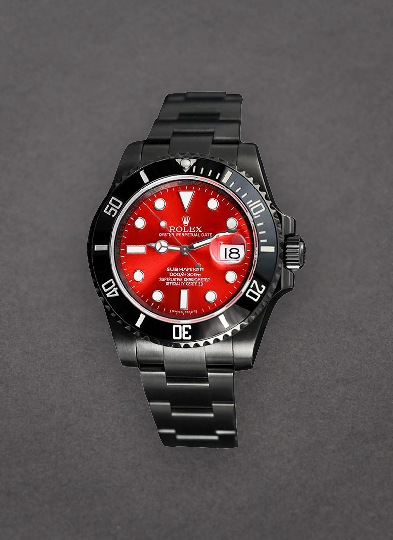 Pre-Owned Rolex Submariner Date 40mm in Black DLC Steel Ceramic Bezel