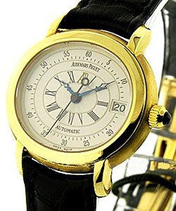 Millenary 28mm Automatic in Yellow Gold on Black Crocodile Leather Strap with Silver Dial