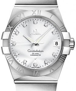 Constellation Men's Automatic in Steel Steel on Bracelet with Silver Diamond Dial
