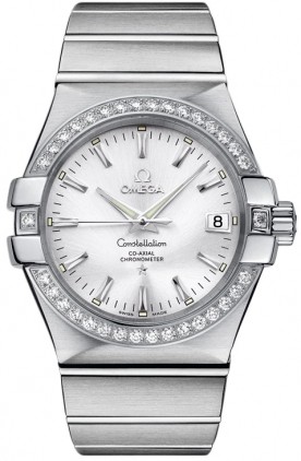 Omega Constellation Men's Automatic in Steel w/ Diamond Bezel