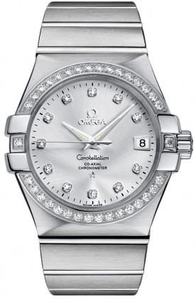 Omega Constellation Men's Automatic in Steel w/ Diamond Bezel