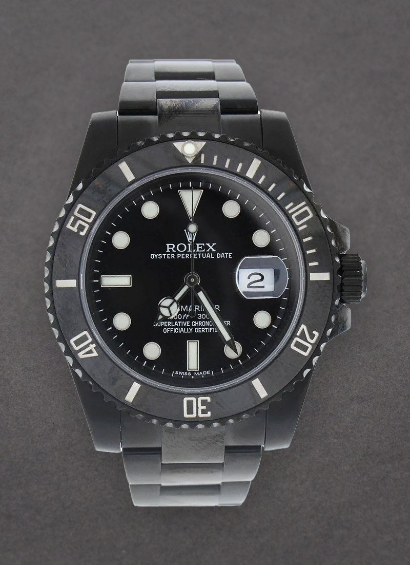 Pre-Owned Rolex Submariner Date 40mm in Black DLC Steel Ceramic Bezel