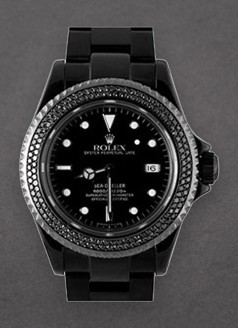 Pre-Owned Rolex Sea Dweller 40mm in Black PVD Steel with 2 Row Diamond Bezel