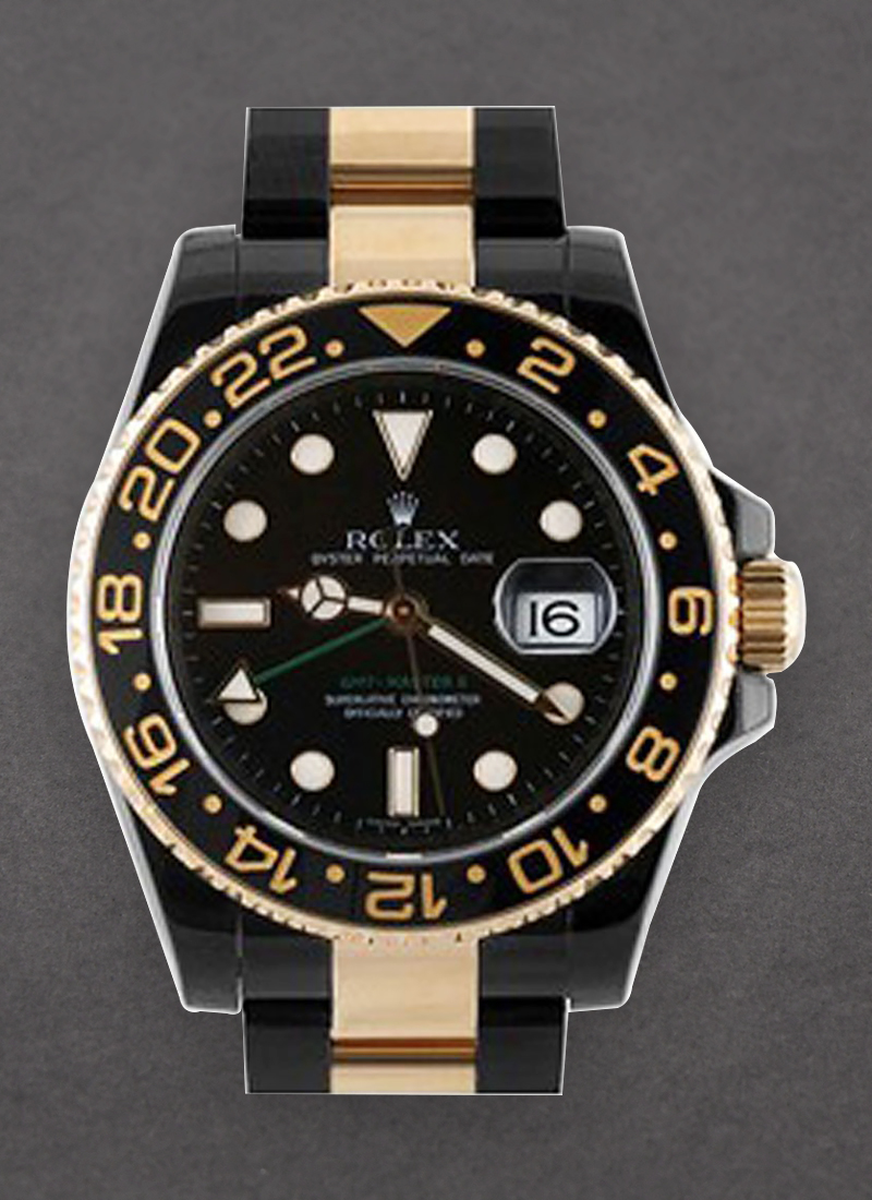 Pre-Owned Rolex GMT Master II - Black PVD Steel - Gold Bezel - 40mm