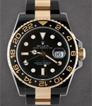 GMT Master II - Black PVD Steel - Gold Bezel - 40mm on Oyster Bracelet - Black Dial