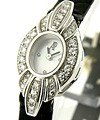 Lady's Deco in White Gold with Diamond Bezel on Black Crocodile Leather Strap with MOP Dial