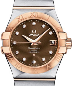 Constellation Men's Automatic in 2-Tone Steel and ROse Gold on Bracelet with Brown Diamond Dial